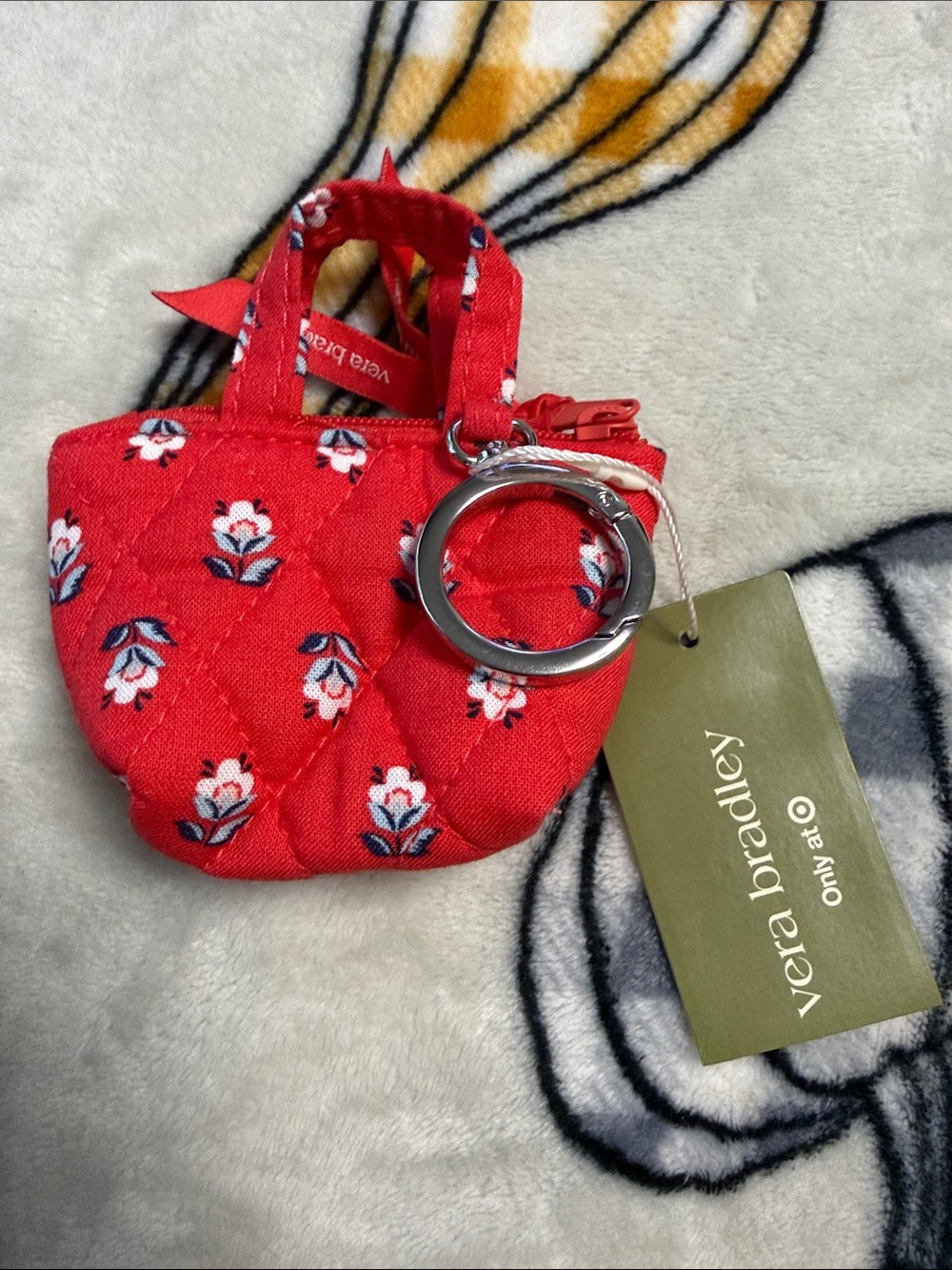 Vera Bradley x Target Red Quilted Mini Bag Keychain